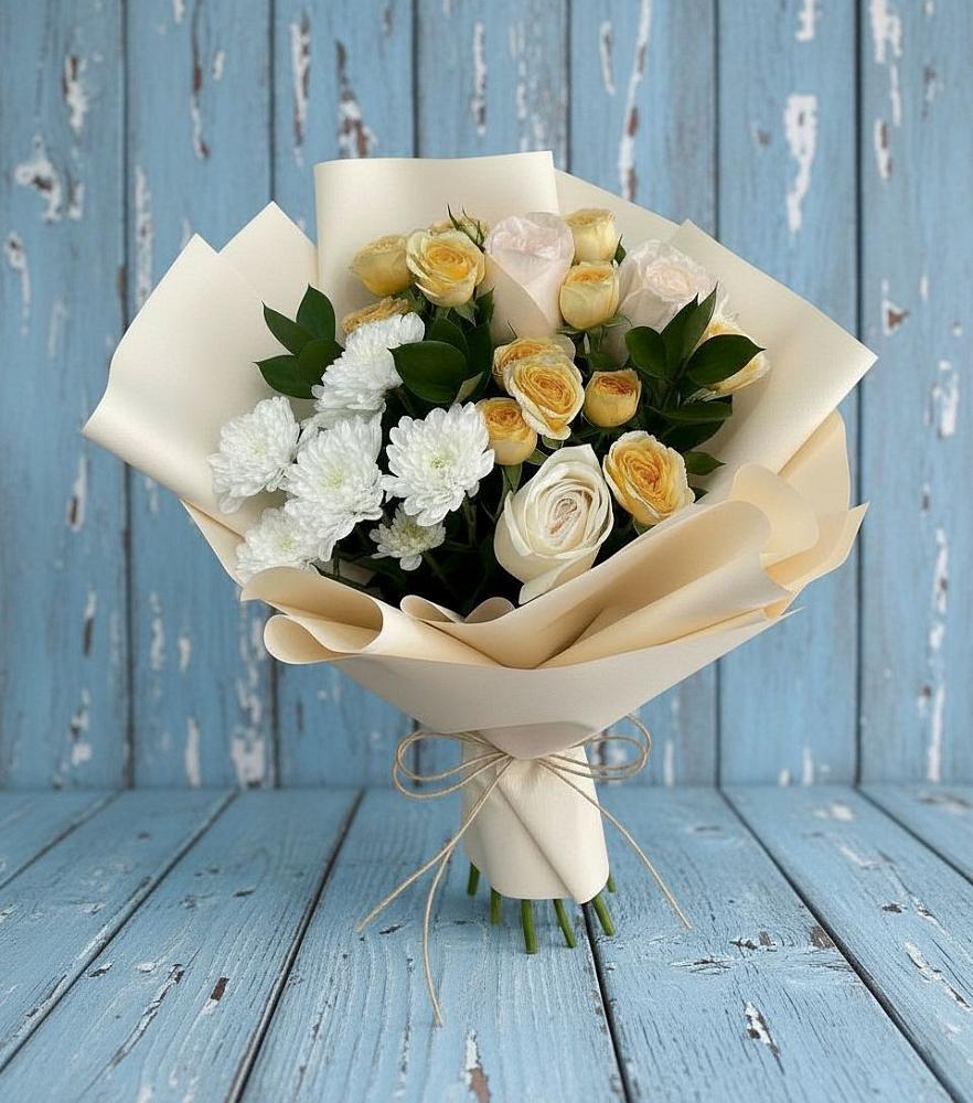 Букет цветов из: Розы и Хризантемы в Вревском
