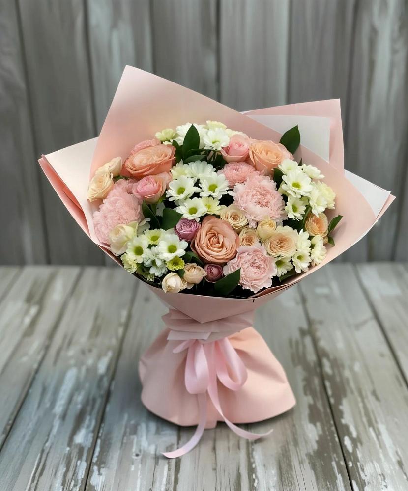 Букет цветов из: Гвоздики, Розы и Хризантемы в Вревском