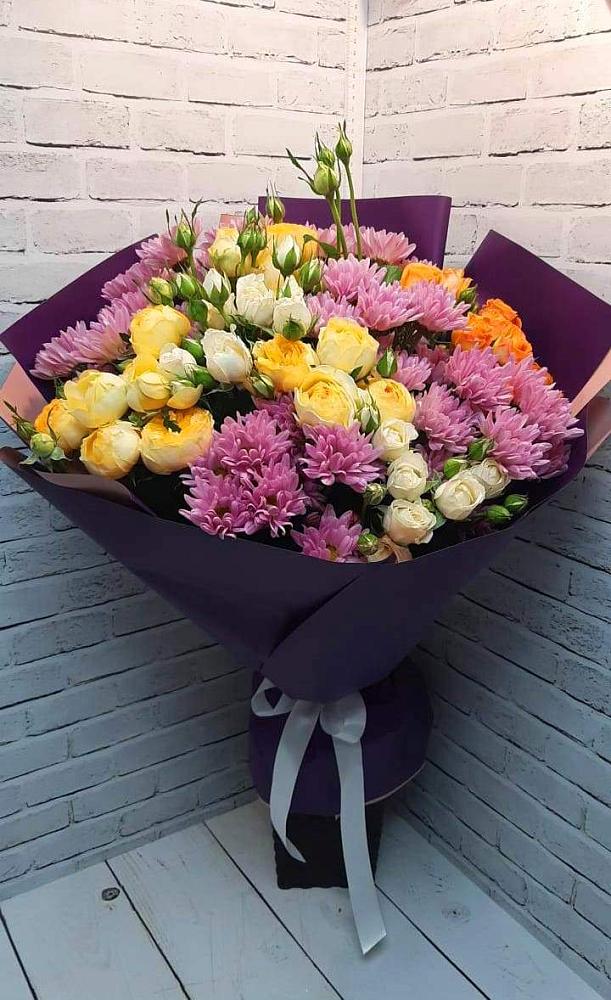 Букет цветов из: Хризантемы и Розы в Вревском