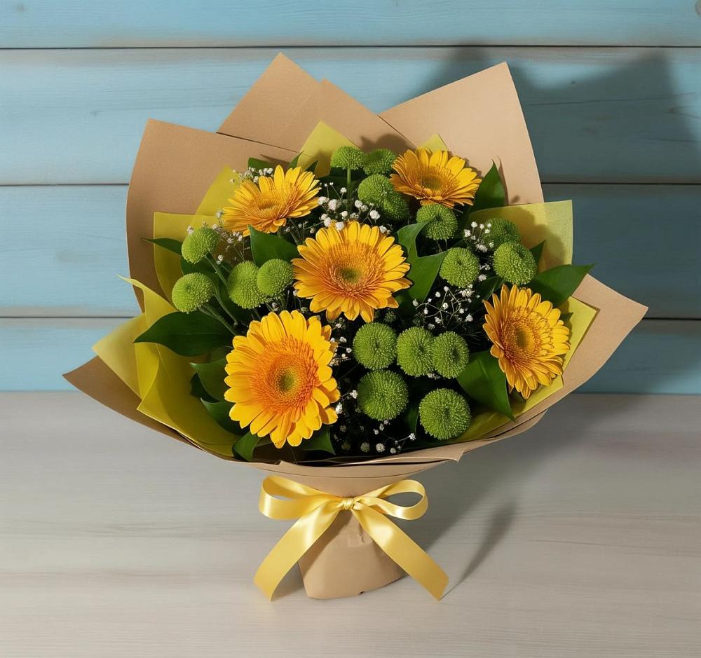Букет цветов из: Герберы и Хризантемы в Вревском