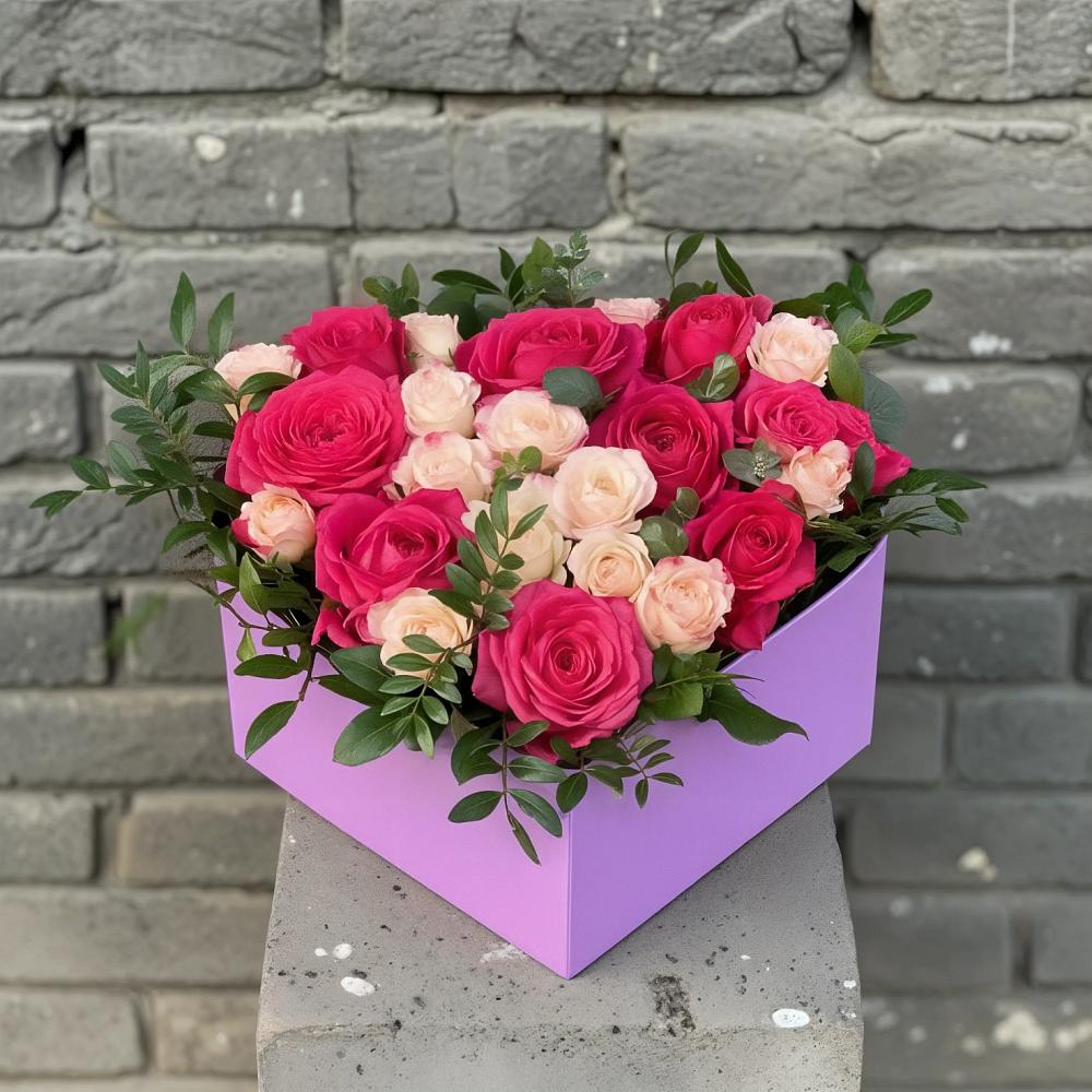 Цветочная композиция из Розы в коробке в Вревском