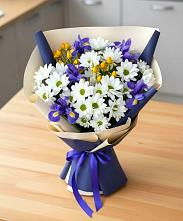 Букет цветов из:  Розы, Ирисы и Хризантемы в Вревском